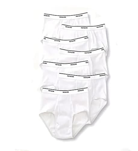Fruit of the Loom Men's 7-Pack Basic Brief, White, Large | Full Coverage Cotton Underwear thumbnail 1