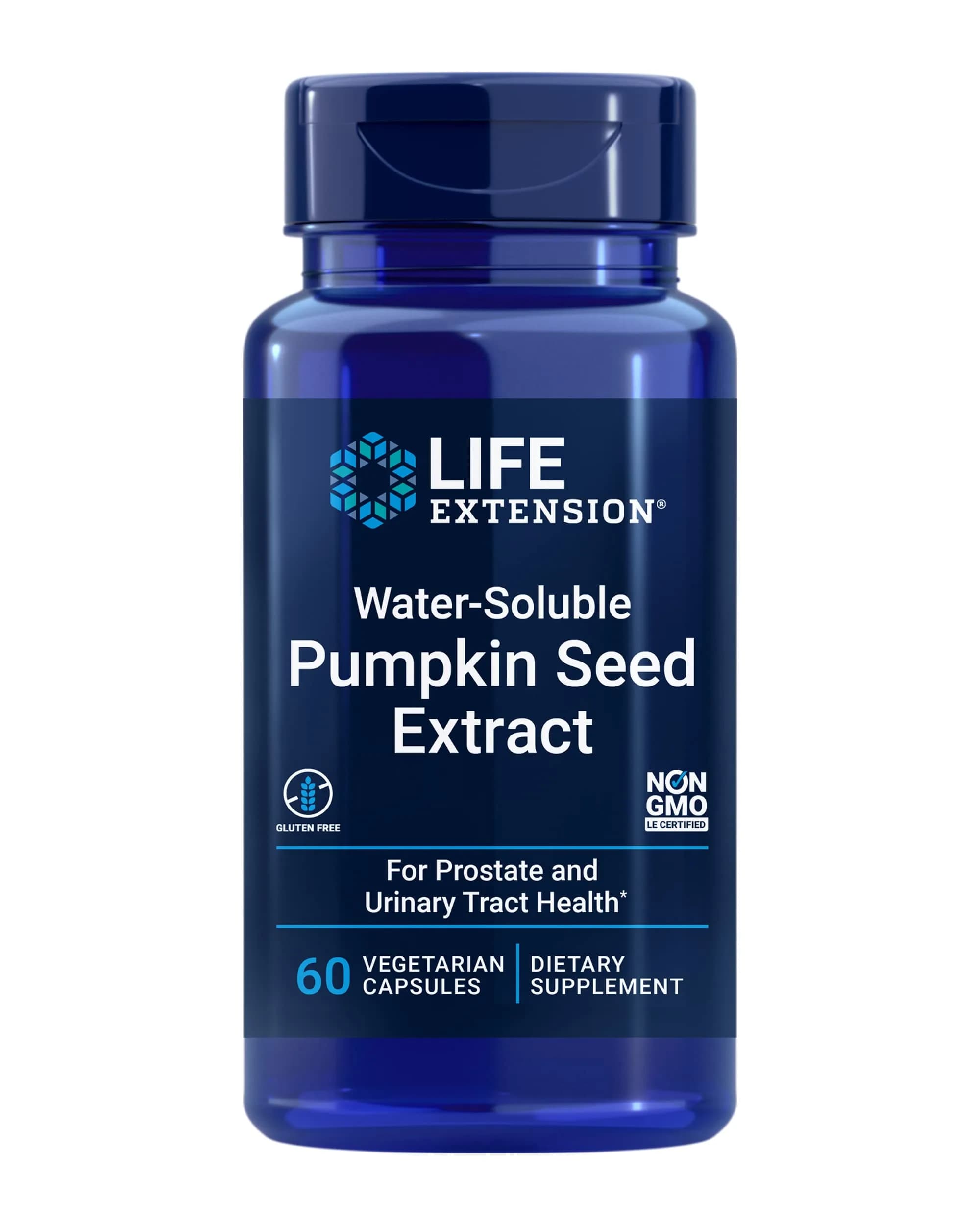 Life Extension Water-Soluble Pumpkin Seed Extract 60 Capsules | Promotes Prostate & Urinary Tract Health - main product image