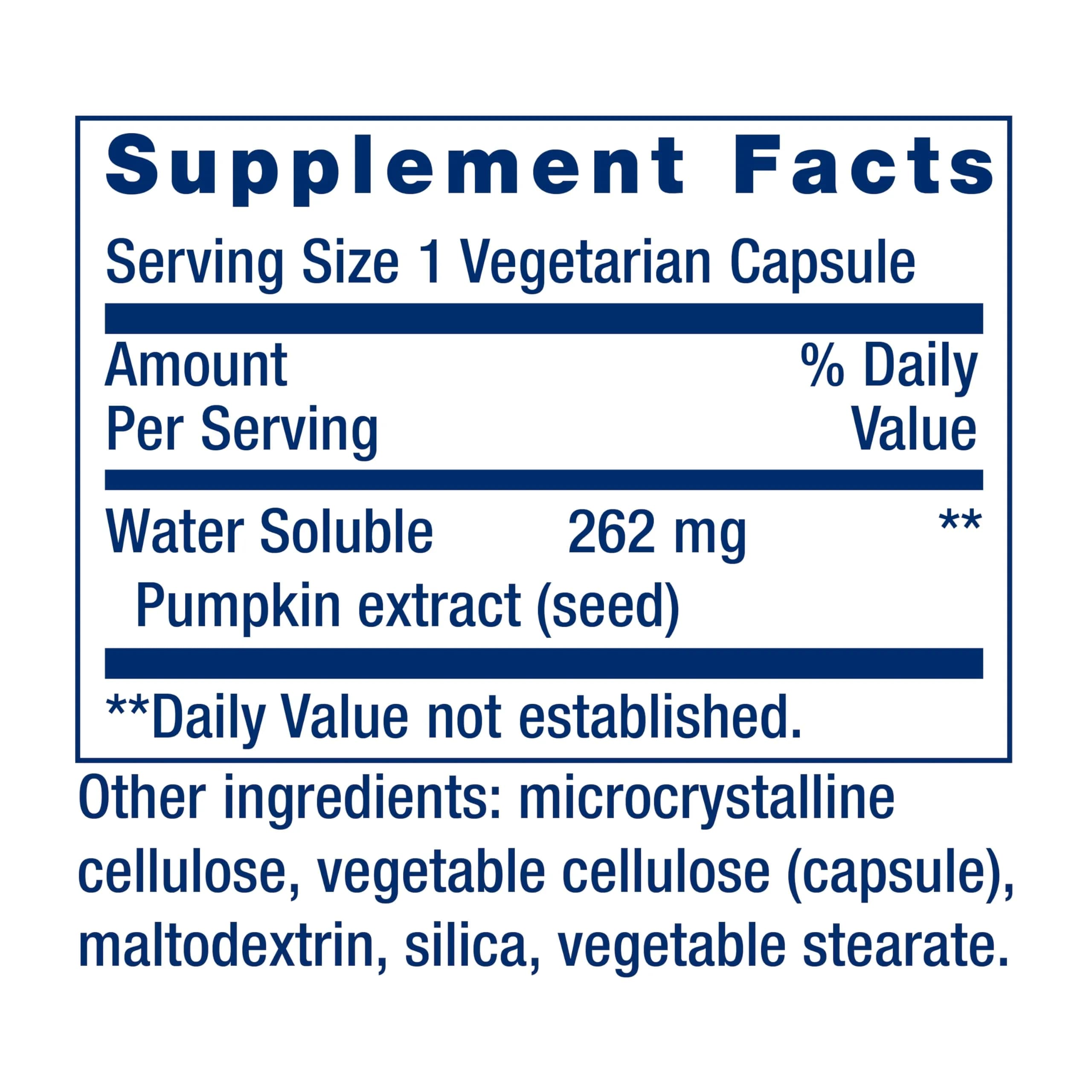 Life Extension Water-Soluble Pumpkin Seed Extract 60 Capsules | Promotes Prostate & Urinary Tract Health - view 3