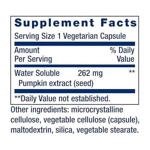 Life Extension Water-Soluble Pumpkin Seed Extract 60 Capsules | Promotes Prostate & Urinary Tract Health thumbnail 3