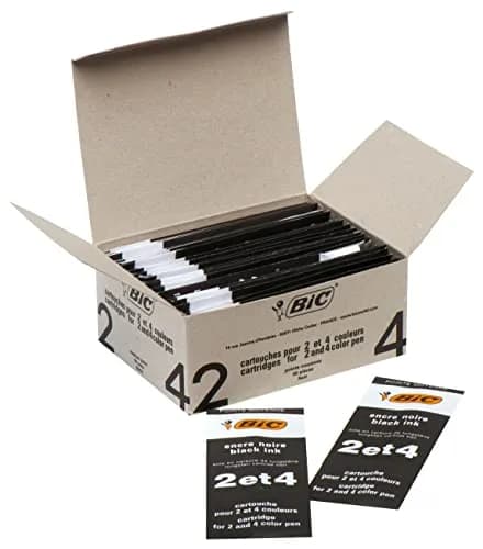 BIC Pen Refills - Black | Medium Point Ink for Bic 2 & 4 Colour Pens (50 pcs) thumbnail 1