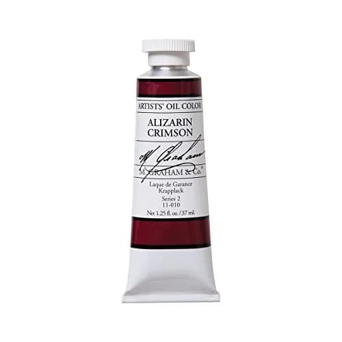 M. Graham Artist Oil Paint Alizarin Crimson 37ml (1.25 Fl Oz) | Solvent-Free, High Pigment Load thumbnail 1