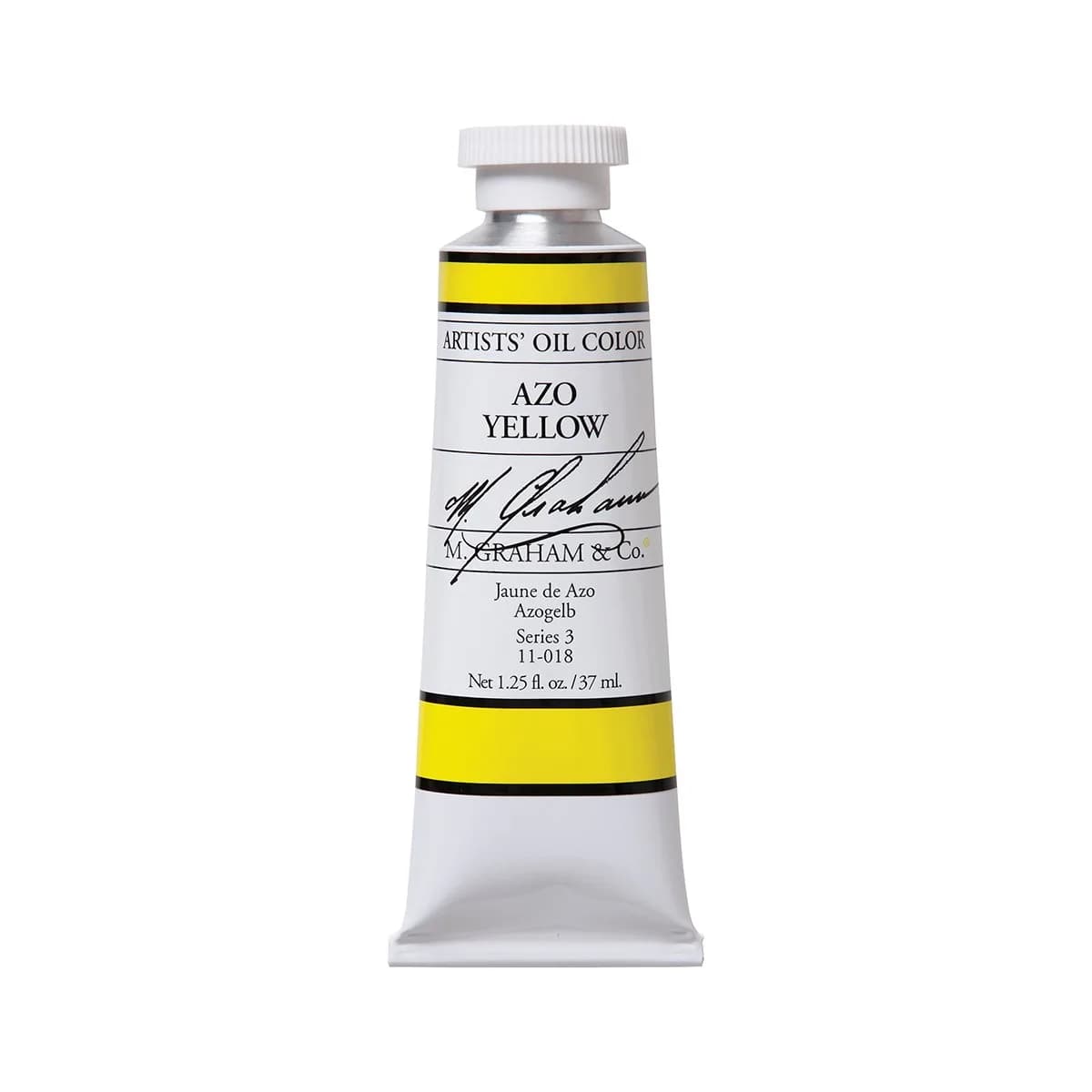 M. Graham Artist Oil Paint Azo Yellow 37ml (1.25 Fl Oz) | Walnut Oil Base, Lightfast I - main product image