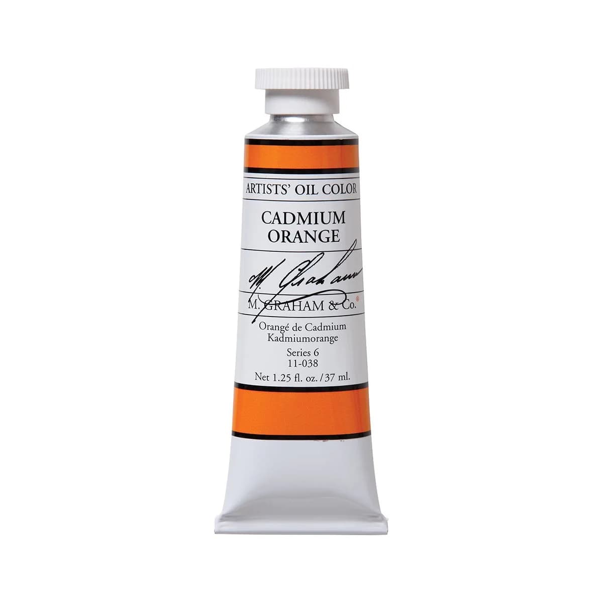 M. Graham Artist Oil Paint Cadmium Orange 37ml (1.25 Fl Oz) | Lightfastness I, Solvent-Free, Walnut Oil Base - main product image