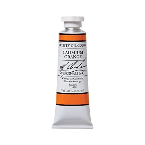 M. Graham Artist Oil Paint Cadmium Orange 37ml (1.25 Fl Oz) | Lightfastness I, Solvent-Free, Walnut Oil Base thumbnail 1
