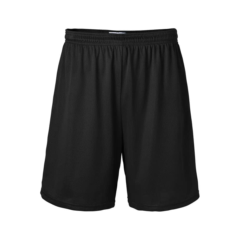 Soffe Mens Nylon Mini-Mesh Fitness Short Black XX-Large | Breathable, Athletic Fit, Adjustable Waist — Black