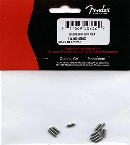 Fender American Vintage Stratocaster/Telecaster Bridge Saddle Height Adjustment Screws - Nickel (12-Piece Set) thumbnail 2