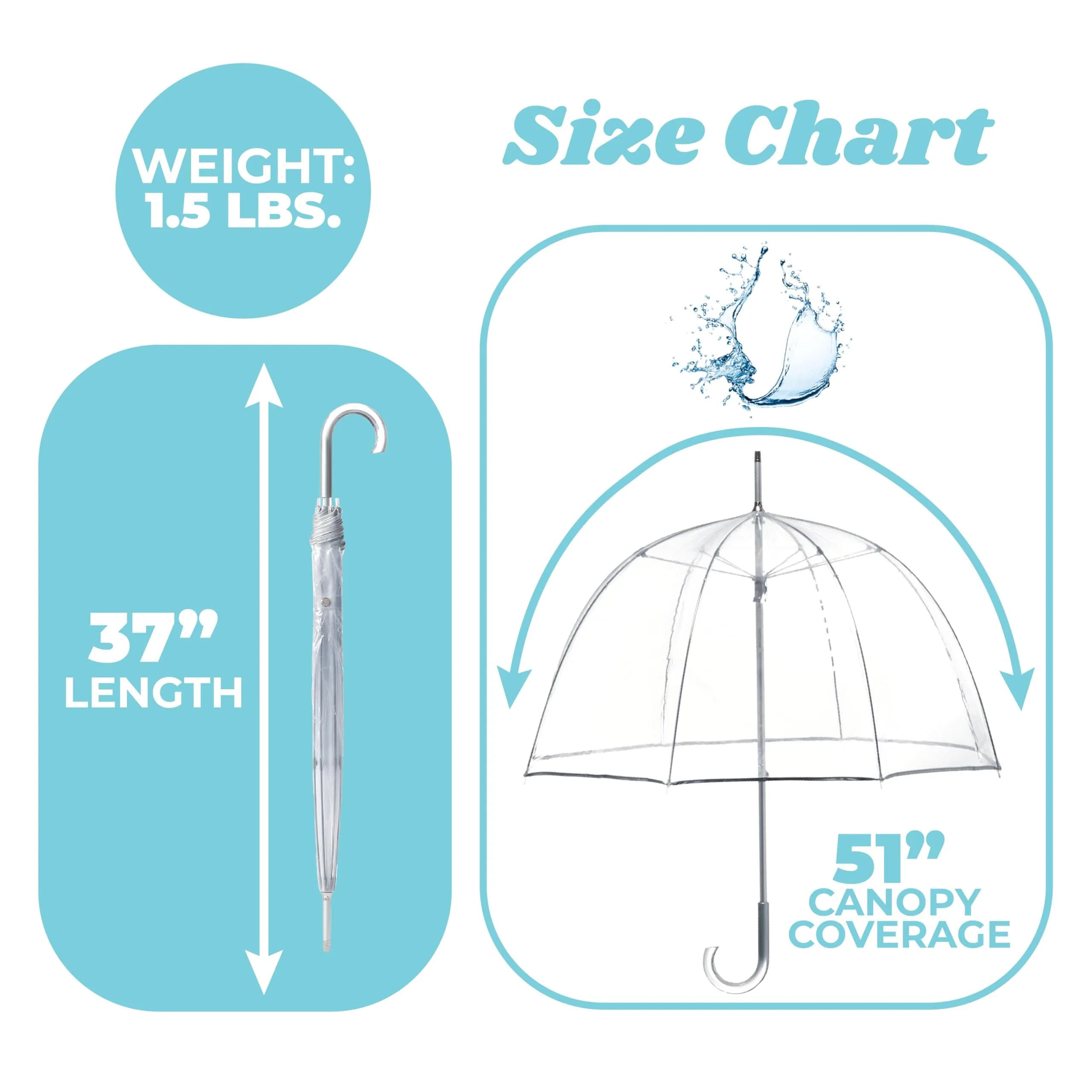Totes Signature Clear Bubble Umbrella | 129.5 cm (51 in) Canopy | Auto Open Stick Umbrella with J-Handle - view 5