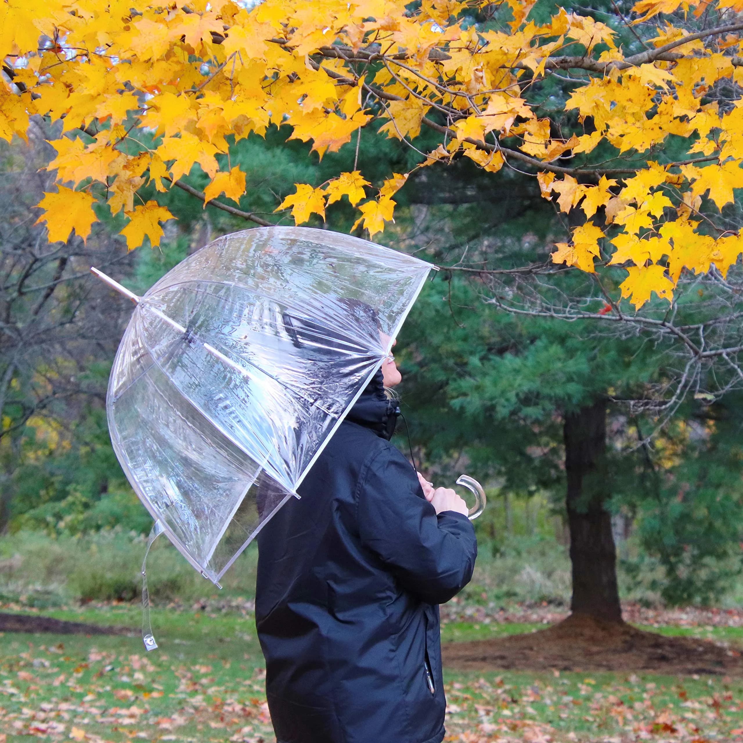 Totes Signature Clear Bubble Umbrella | 129.5 cm (51 in) Canopy | Auto Open Stick Umbrella with J-Handle - view 7