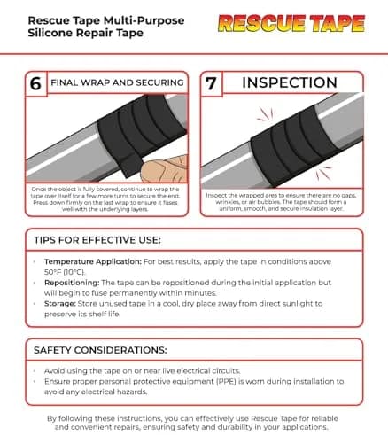 Bond It Rescue Tape Self-Fusing Silicone Repair Tape 3.05m (12 ft) Red | Seals Leaks, Insulates Wiring, Withstands 500°F thumbnail 9