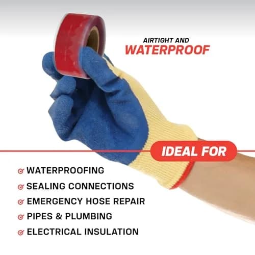 Bond It Rescue Tape Self-Fusing Silicone Repair Tape 3.05m (12 ft) Red | Seals Leaks, Insulates Wiring, Withstands 500°F thumbnail 3