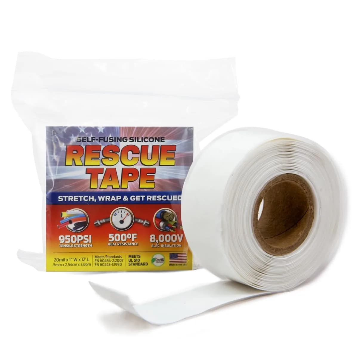 Bond It Rescue Tape Self-Fusing Silicone Repair Tape 3.05 m (1 x 12 ft) | Waterproof, Heat-Resistant, High-Pressure Seal - main product image