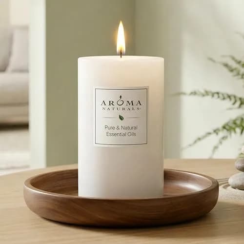 Aroma Naturals Patchouli & Frankincense Pillar Candle 6.4cm x 10.2cm | Natural Essential Oil Aromatherapy thumbnail 4