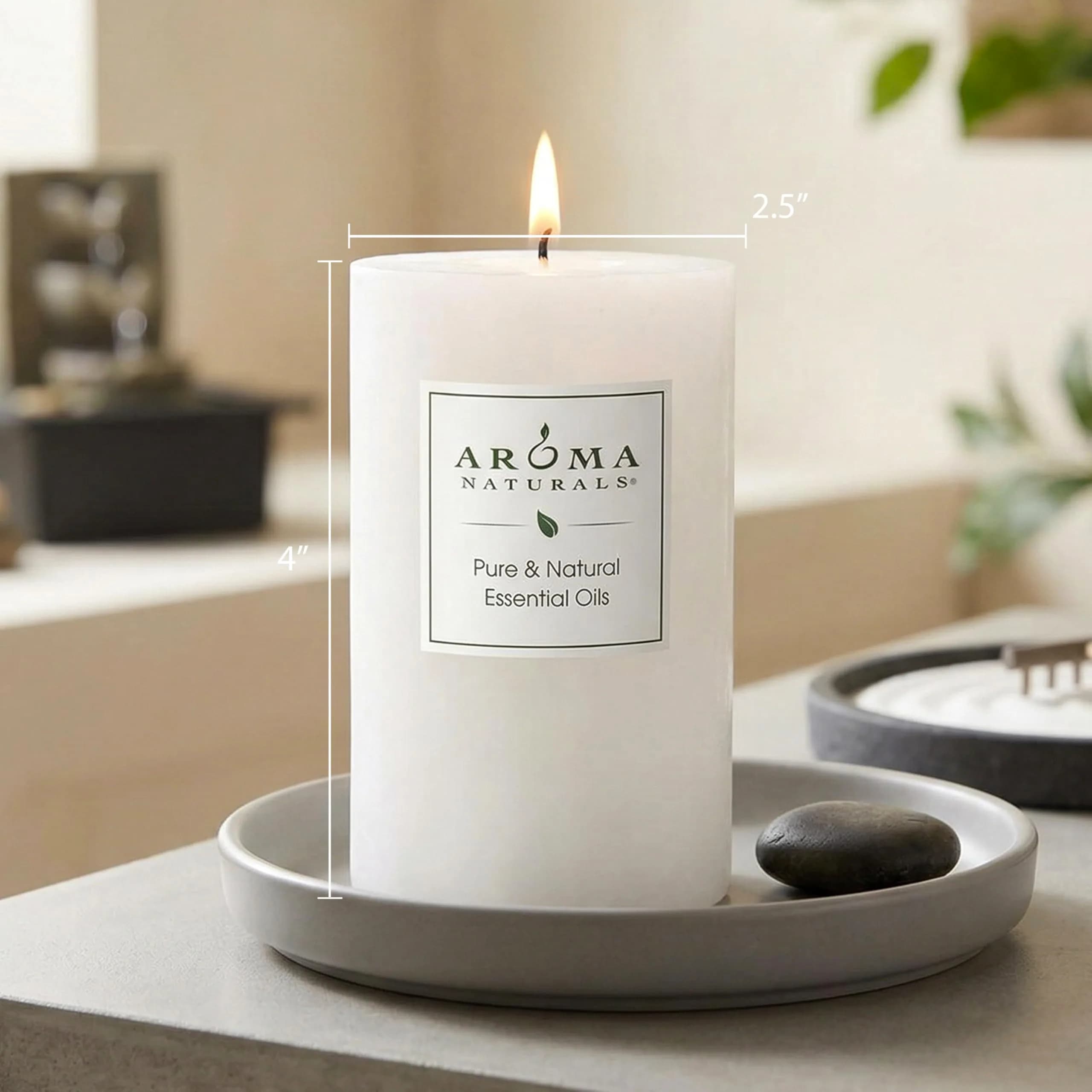 Aroma Naturals Patchouli & Frankincense Pillar Candle 6.4cm x 10.2cm | Natural Essential Oil Aromatherapy - view 9