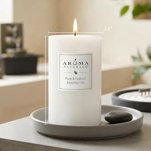Aroma Naturals Patchouli & Frankincense Pillar Candle 6.4cm x 10.2cm | Natural Essential Oil Aromatherapy thumbnail 9