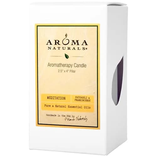 Aroma Naturals Patchouli & Frankincense Pillar Candle 6.4cm x 10.2cm | Natural Essential Oil Aromatherapy thumbnail 2