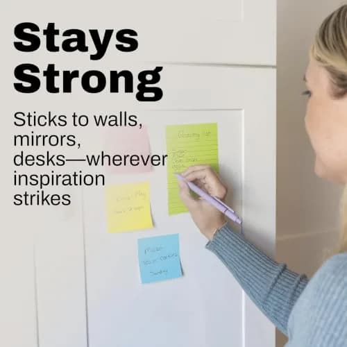 Post-it Super Sticky Notes, 3 x 3 in, Neon Fizz, 3 Pads, 45 Sheets/Pad | Vibrant Colors for Creative Reminders thumbnail 9