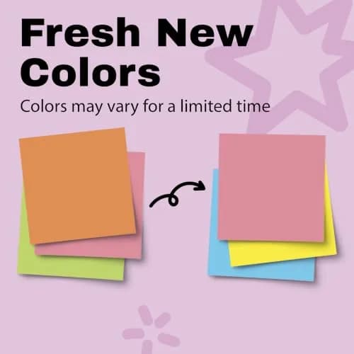 Post-it Super Sticky Notes, 3 x 3 in, Neon Fizz, 3 Pads, 45 Sheets/Pad | Vibrant Colors for Creative Reminders thumbnail 3