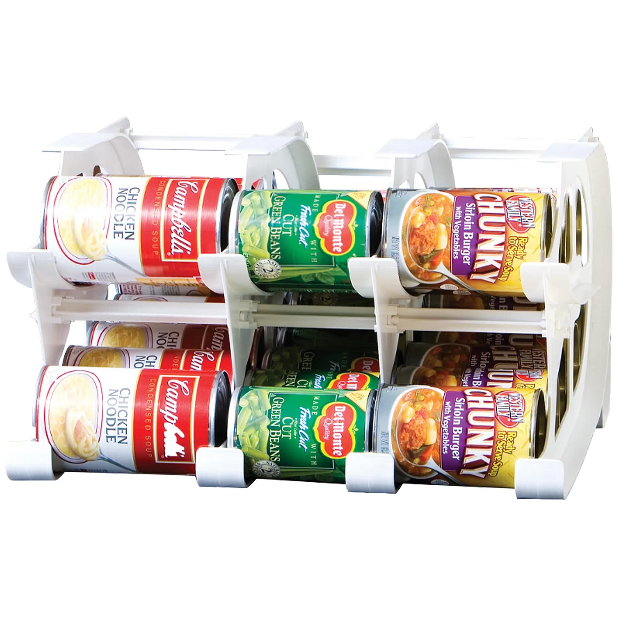 Shelf Reliance White 24 oz Storage Rack | Stackable & Adjustable Food Organizer for Pantry, USA Made — White