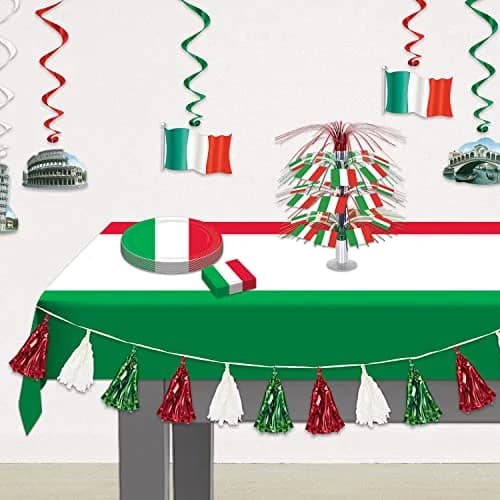 Beistle Red Tablecloth 137cm x 274cm (54" x 108") | Festive Striped Plastic Party Table Cover thumbnail 6