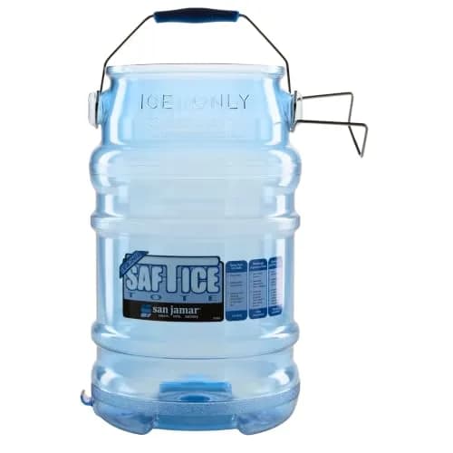 San Jamar Saf-T-Ice Bucket 6 Gallon (18.9 L) Blue | Commercial Ice Tote with HACCP Hook & Drying Hanger thumbnail 1