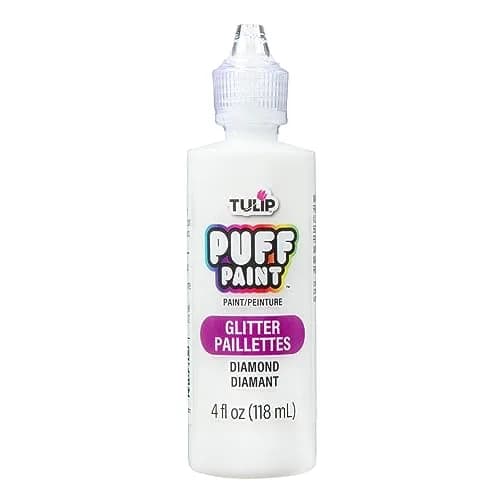 Tulip Dimensional Fabric Paint Glitter Diamond 4 Fl Oz (118 ml) | Permanent & Washable Puffy Texture thumbnail 1