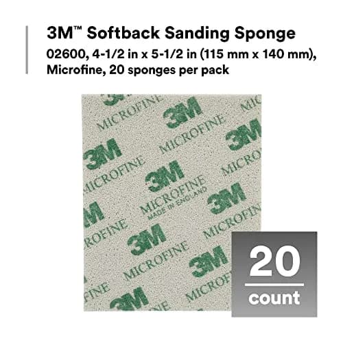 3M Softback Sanding Sponge, 4.5 in x 5.5 in, Microfine Grit | Flexible Hand Sanding Tool for Precision Work thumbnail 4