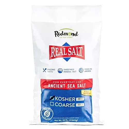 Redmond Real Salt - Natural Unrefined Gluten Free Kosher, 25 Pound Bag | Ancient American Pink Sea Salt thumbnail 1