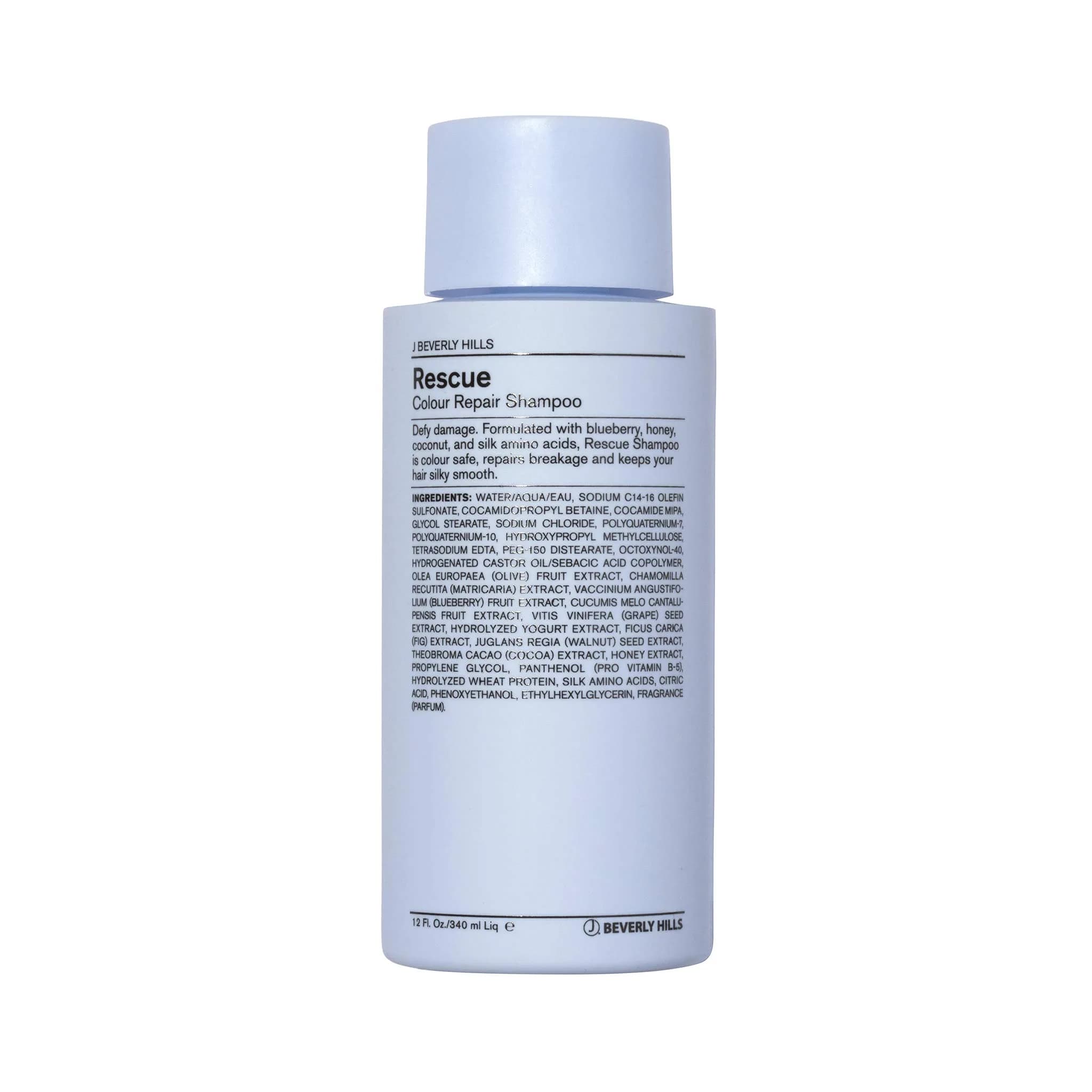 J Beverly Hills Rescue Color Repair Shampoo 12 Oz | Sulfate-Free, Color Safe, Repairs Damage — 12 Ounce