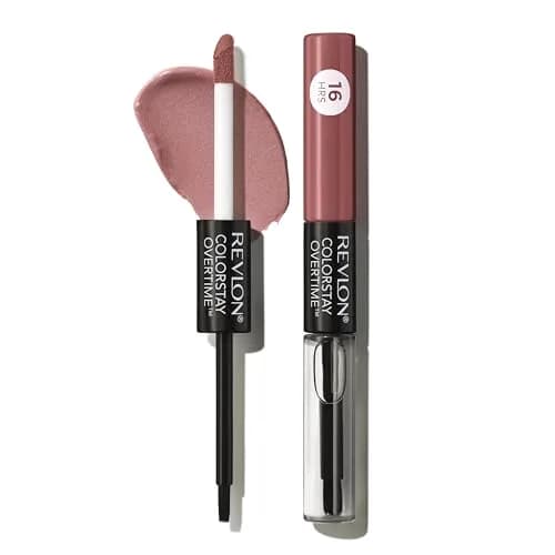 Revlon ColorStay Overtime Lipcolor, Faithful Fawn, 2ml (0.07 Fl Oz) | Long-Wearing Liquid Lipstick with Glossy Finish thumbnail 1