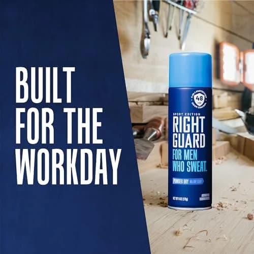 Right Guard Sport Powder Dry Scent Antiperspirant & Deodorant Spray 6oz | 48-Hour Odor & Sweat Block, Gentle on Skin thumbnail 5