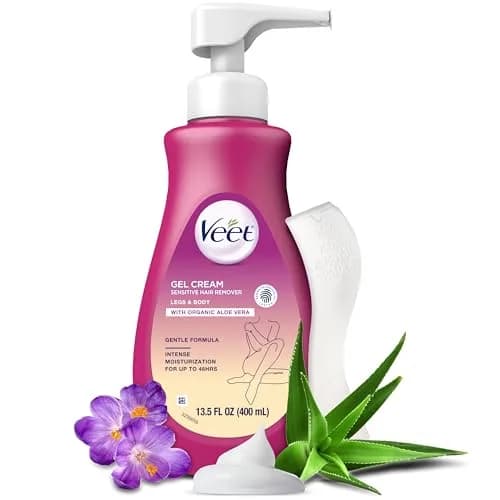 Veet Sensitive Skin Hair Removal Cream 400ml (13.5 Fl Oz) | Painless Bikini Hair Removal Gel thumbnail 1