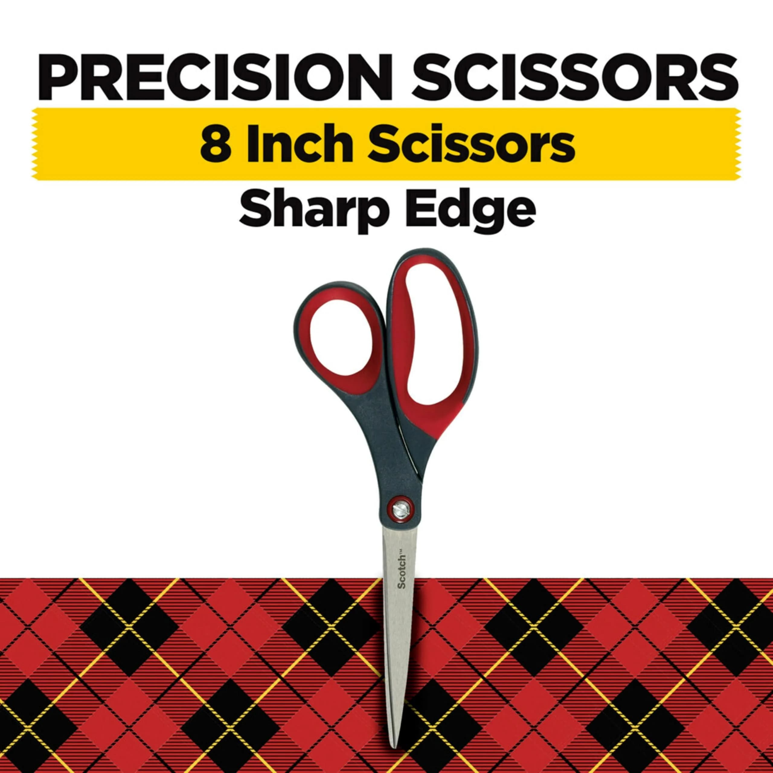 Scotch Precision Scissors 6-Inch Grey/Red | Sharp Blades for Everyday Crafting and Home Use - view 2
