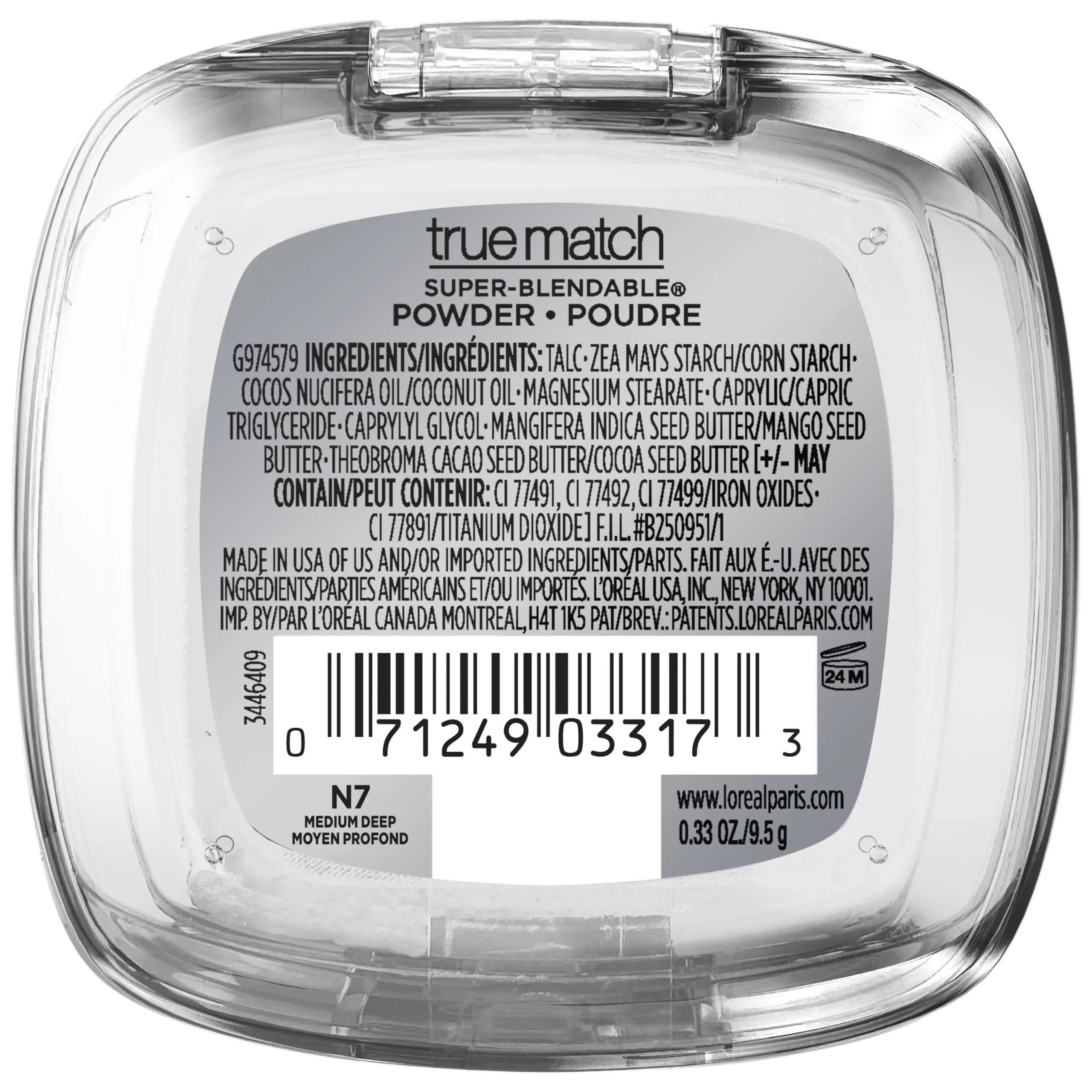 L'Oreal Paris True Match Super Blendable Oil-Free Foundation Powder N7 Medium Deep 0.33 oz | Matches Skin Tone & Texture - view 7