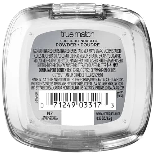 L'Oreal Paris True Match Super Blendable Oil-Free Foundation Powder N7 Medium Deep 0.33 oz | Matches Skin Tone & Texture thumbnail 7