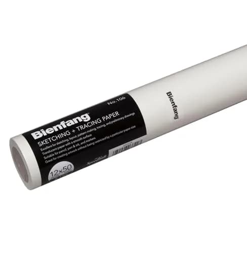 Bienfang White Sketching & Tracing Paper Roll 12 Inches x 50 Yards | Professional & Personal Use — 12 in. x 50 yd.