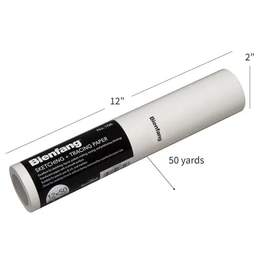 Bienfang White Sketching & Tracing Paper Roll 12 Inches x 50 Yards | Professional & Personal Use thumbnail 3