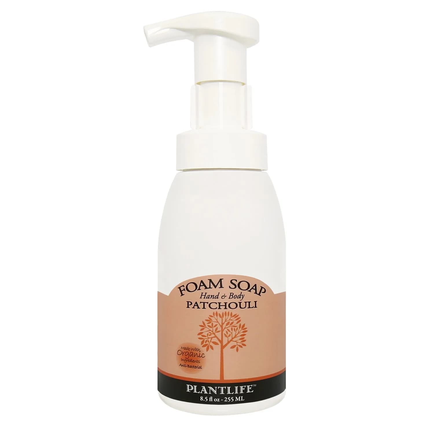 Plantlife Patchouli Foam Soap 250ml (8.5 Fl Oz) | Organic Hand & Body Wash with Aloe Vera - main product image