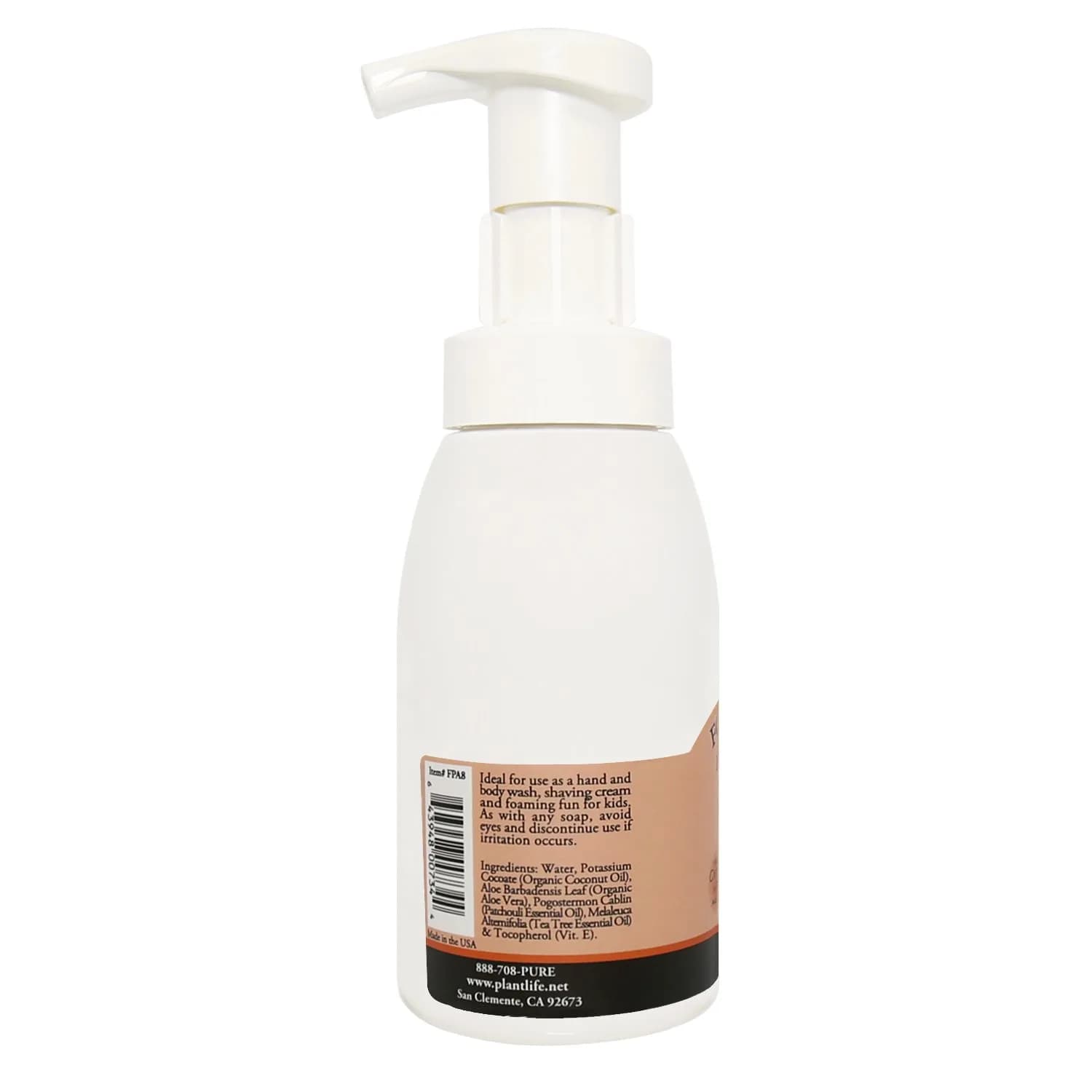 Plantlife Patchouli Foam Soap 250ml (8.5 Fl Oz) | Organic Hand & Body Wash with Aloe Vera - view 5