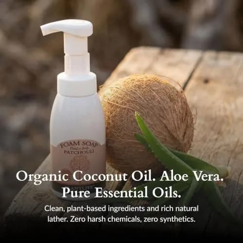 Plantlife Patchouli Foam Soap 250ml (8.5 Fl Oz) | Organic Hand & Body Wash with Aloe Vera thumbnail 2
