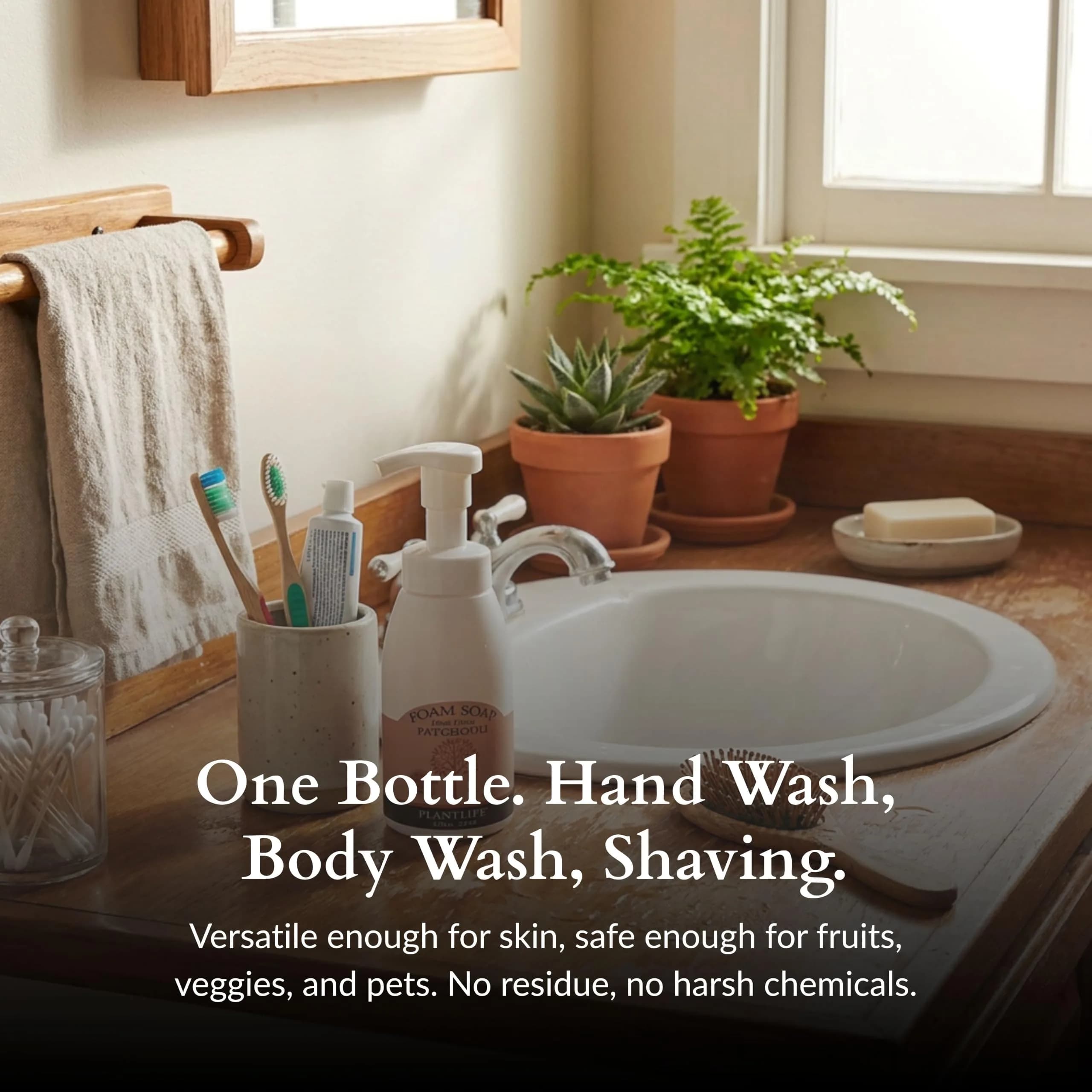 Plantlife Patchouli Foam Soap 250ml (8.5 Fl Oz) | Organic Hand & Body Wash with Aloe Vera - view 4