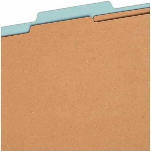 Smead Pressboard Classification File Folder with SafeSHIELD Fasteners, 2 Dividers, 2" Expansion, Letter Size, Blue, 10 per Box | 25.9cm x 30.7cm x 6.4cm thumbnail 2