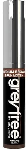 Greyfree Medium Brown Hair Mascara Root Touch-Up for Gray Hair | Precision Hairline Concealer for Brows & Beard (7.4ml / 0.25 Fl Oz) thumbnail 1