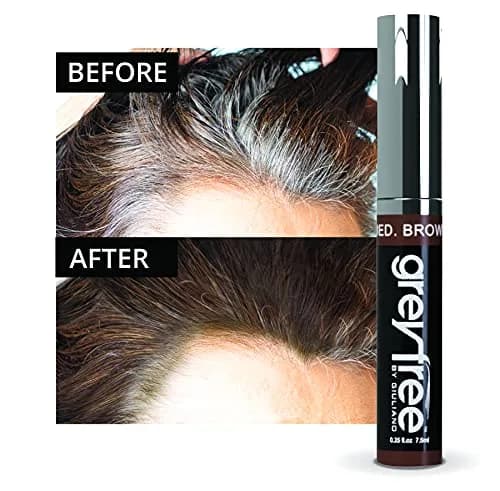 Greyfree Medium Brown Hair Mascara Root Touch-Up for Gray Hair | Precision Hairline Concealer for Brows & Beard (7.4ml / 0.25 Fl Oz) thumbnail 6
