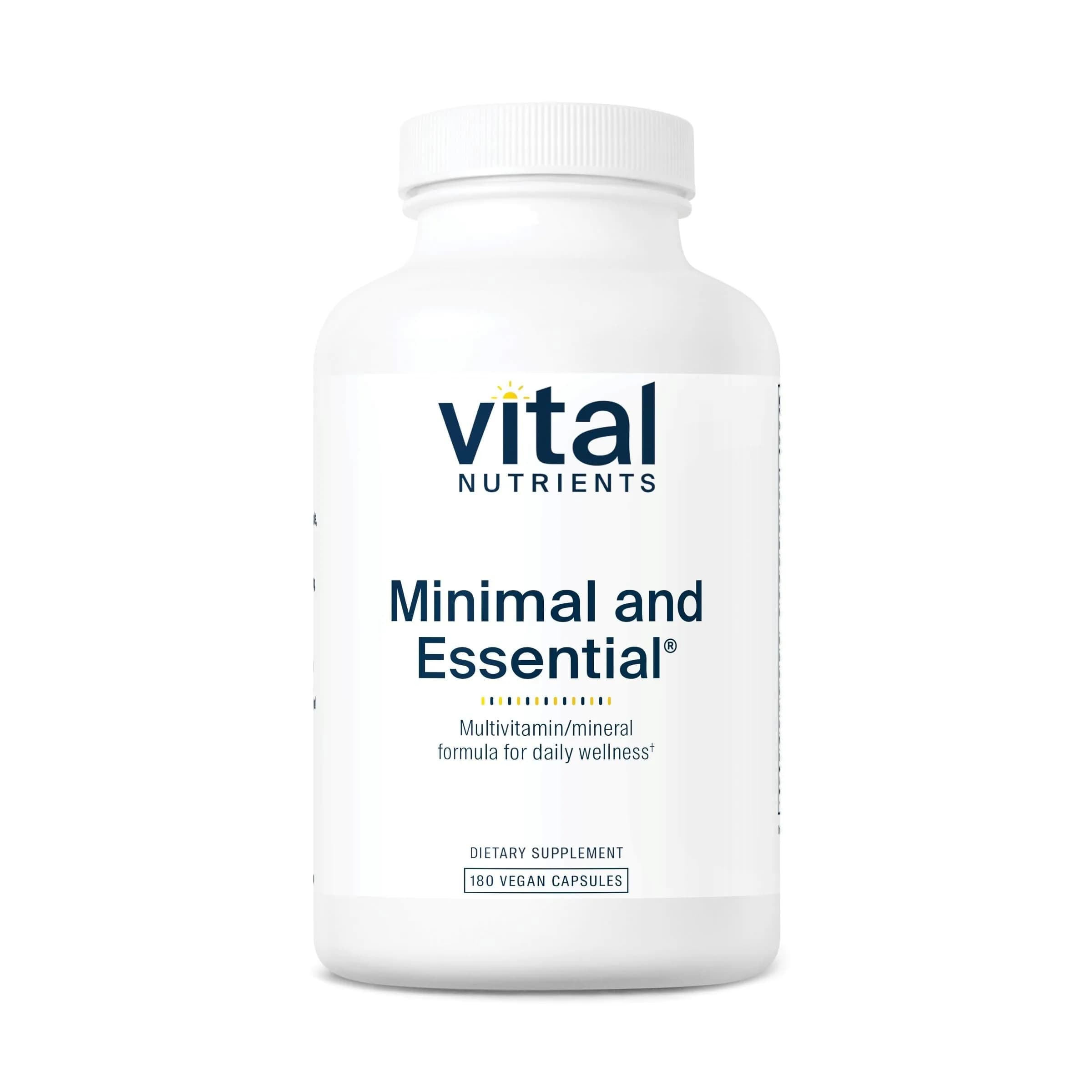 Vital Nutrients Minimal and Essential Multivitamin 180 Capsules | Full-Spectrum, Methylated B Vitamins, Antioxidants, Unflavored - main product image