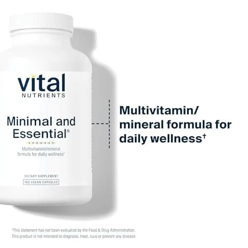 Vital Nutrients Minimal and Essential Multivitamin 180 Capsules | Full-Spectrum, Methylated B Vitamins, Antioxidants, Unflavored thumbnail 3