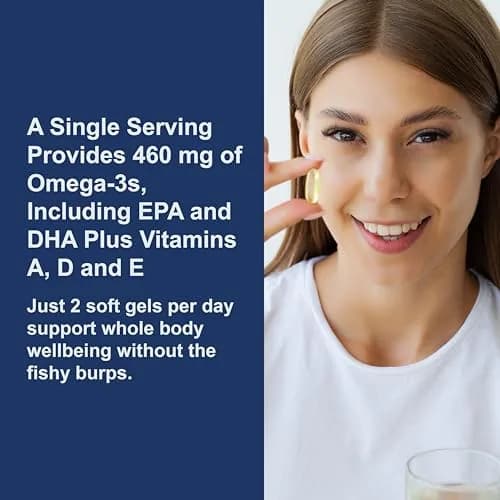 Carlson Cod Liver Oil Gems, 460 mg | Omega-3s, Lemon, 300 Softgels | Heart, Brain & Immunity Support thumbnail 4