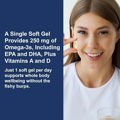 Carlson Cod Liver Oil Gems, Super 1000 mg, 250 mg Omega-3s, 100 Softgels | Supports Heart, Brain & Immunity thumbnail 4