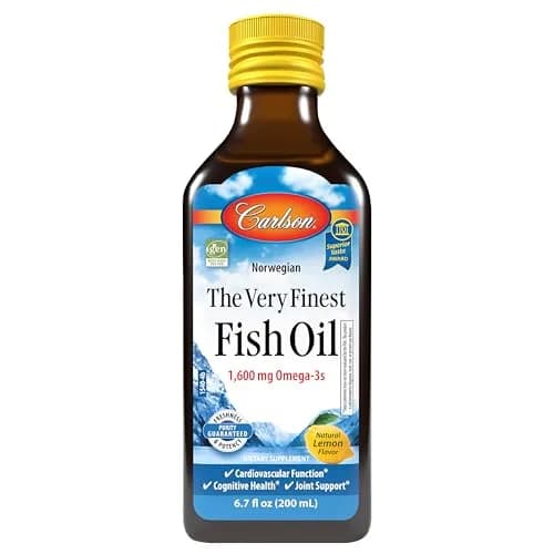 Carlson The Very Finest Fish Oil Liquid 200ml (6.7 Fl Oz) | 1600 mg Omega-3s per Teaspoon thumbnail 1
