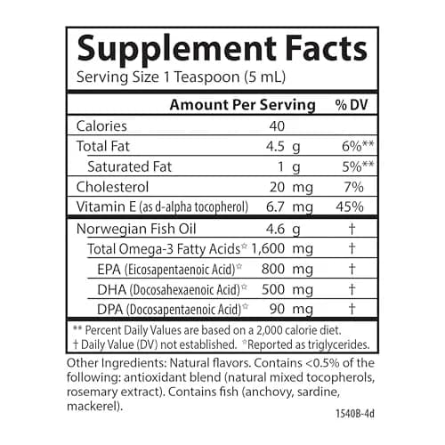 Carlson The Very Finest Fish Oil Liquid 200ml (6.7 Fl Oz) | 1600 mg Omega-3s per Teaspoon thumbnail 9